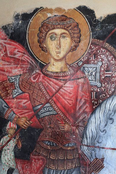 Byzantine Fresco from the 15th century (detail) Saint George by Unknown